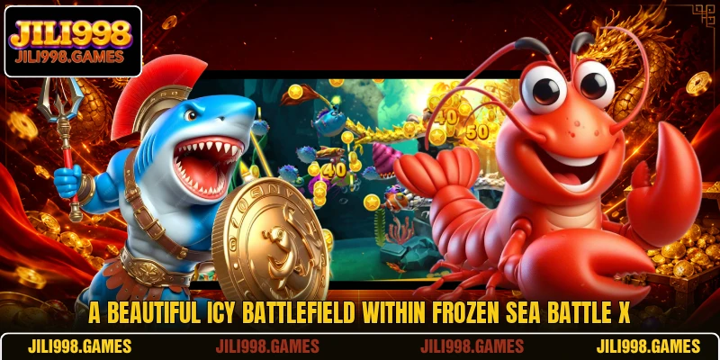 A beautiful icy battlefield within Frozen Sea Battle X