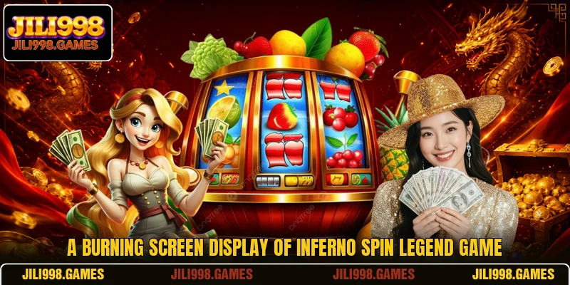 A burning screen display of Inferno Spin Legend game