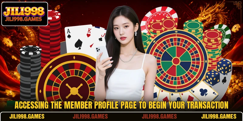 Accessing the member profile page to begin your transaction