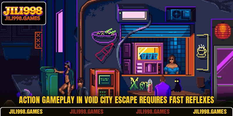 Action gameplay in Void City Escape requires fast reflexes