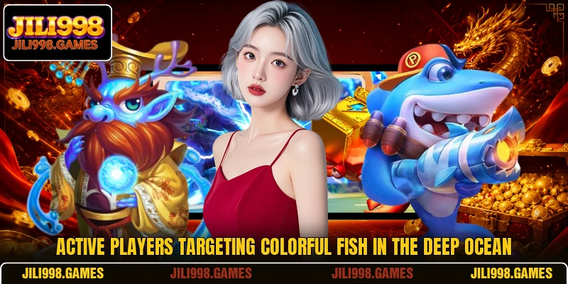 Active players targeting colorful fish in the deep ocean