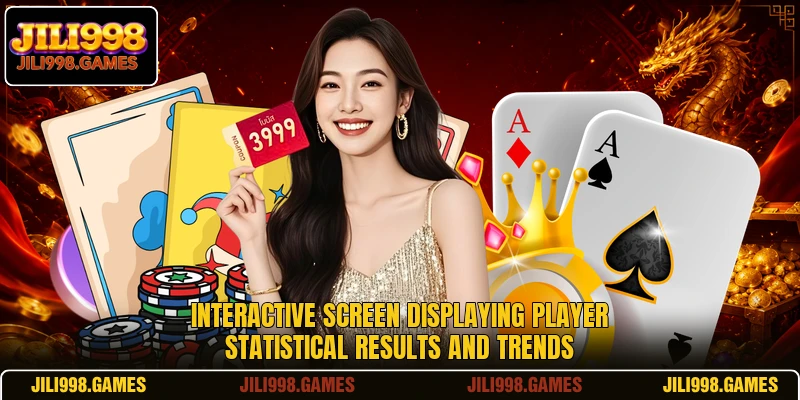 Interactive screen displaying player statistical results and trends