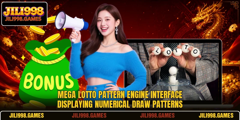 Mega Lotto Pattern Engine interface displaying numerical draw patterns