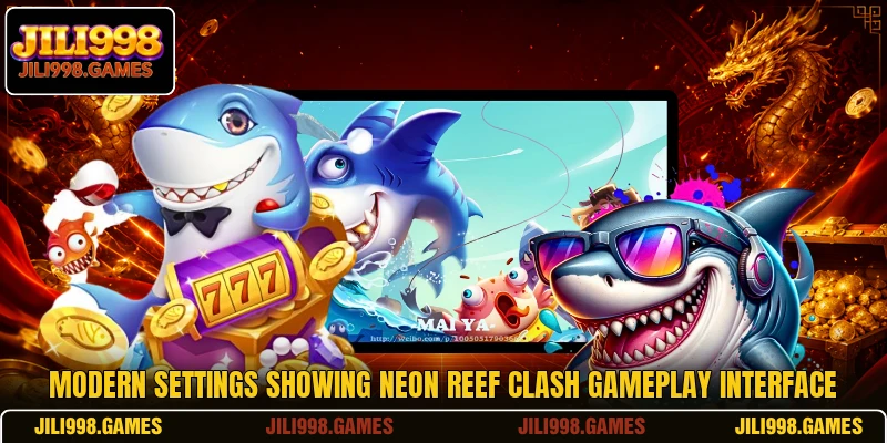 Modern settings showing Neon Reef Clash gameplay interface