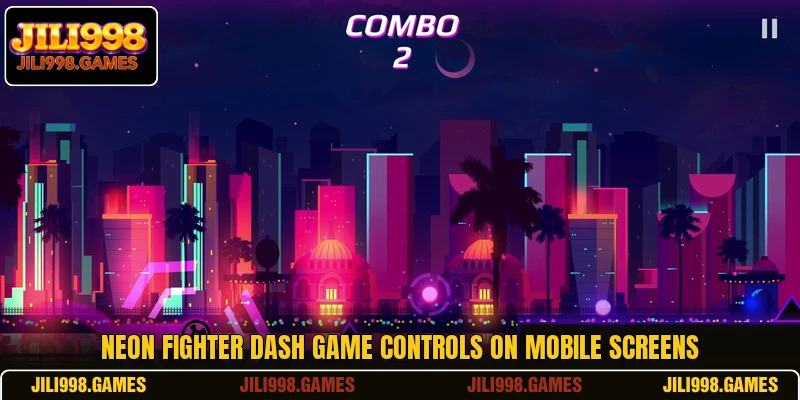 Neon Fighter Dash game controls on mobile screens