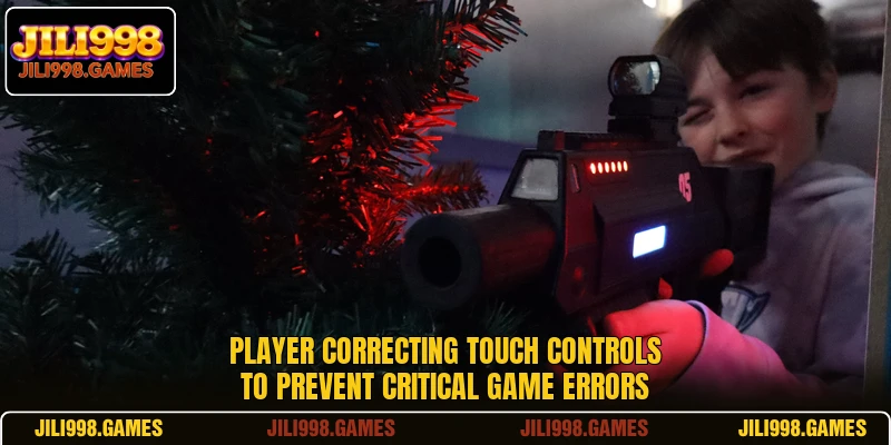 Player correcting touch controls to prevent critical game errors