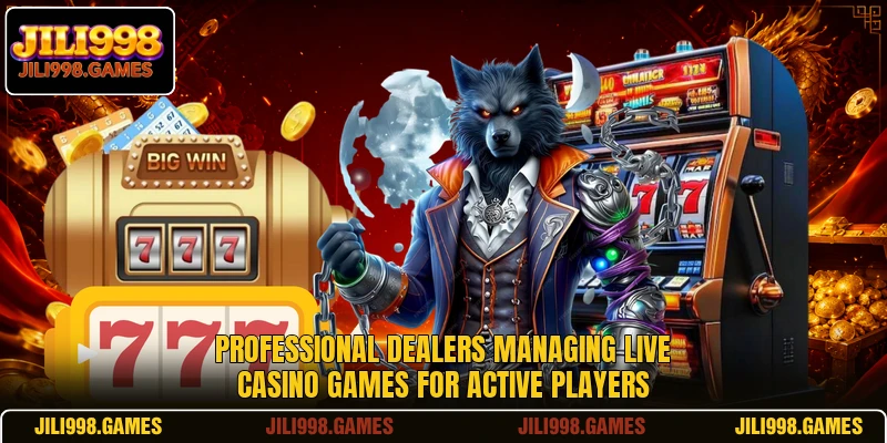 Professional dealers managing live casino games for active players