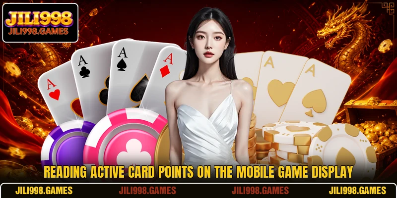 Reading active card points on the mobile game display