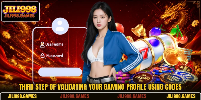Third step of validating your gaming profile using codes