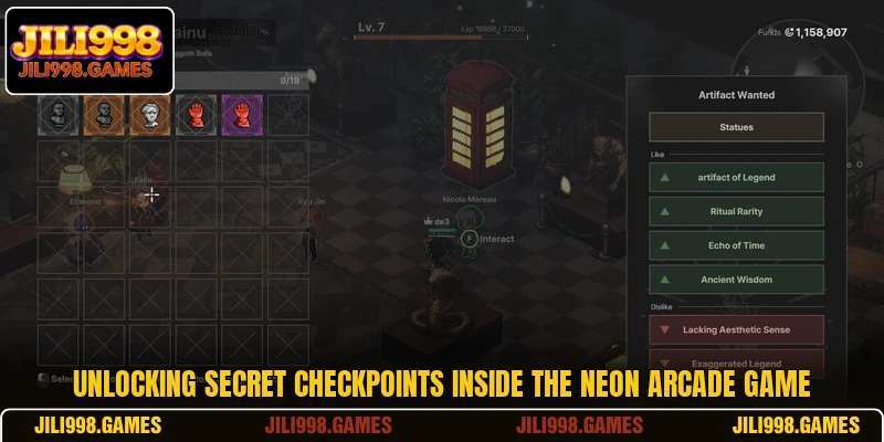 Unlocking secret checkpoints inside the neon arcade game